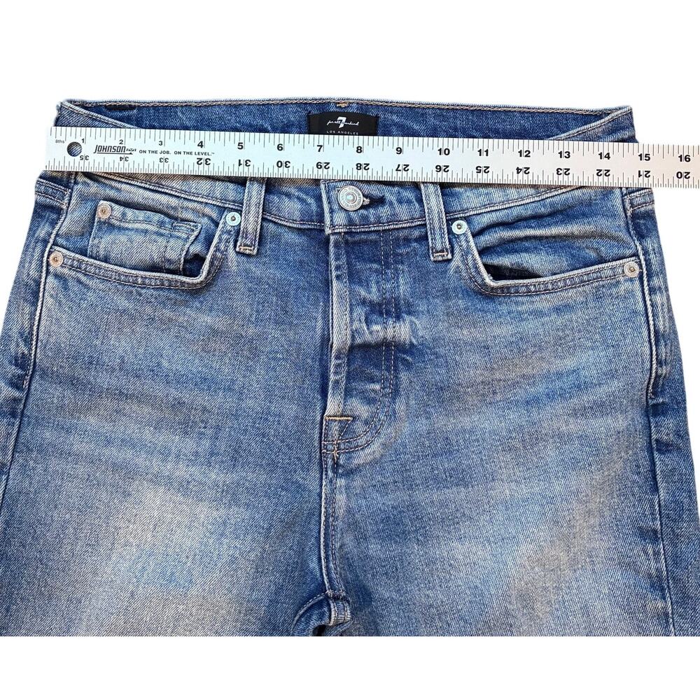 7 For All Mankind Josefina Boyfriend Button-Fly Jeans Sz 27 - Picture 9 of 11